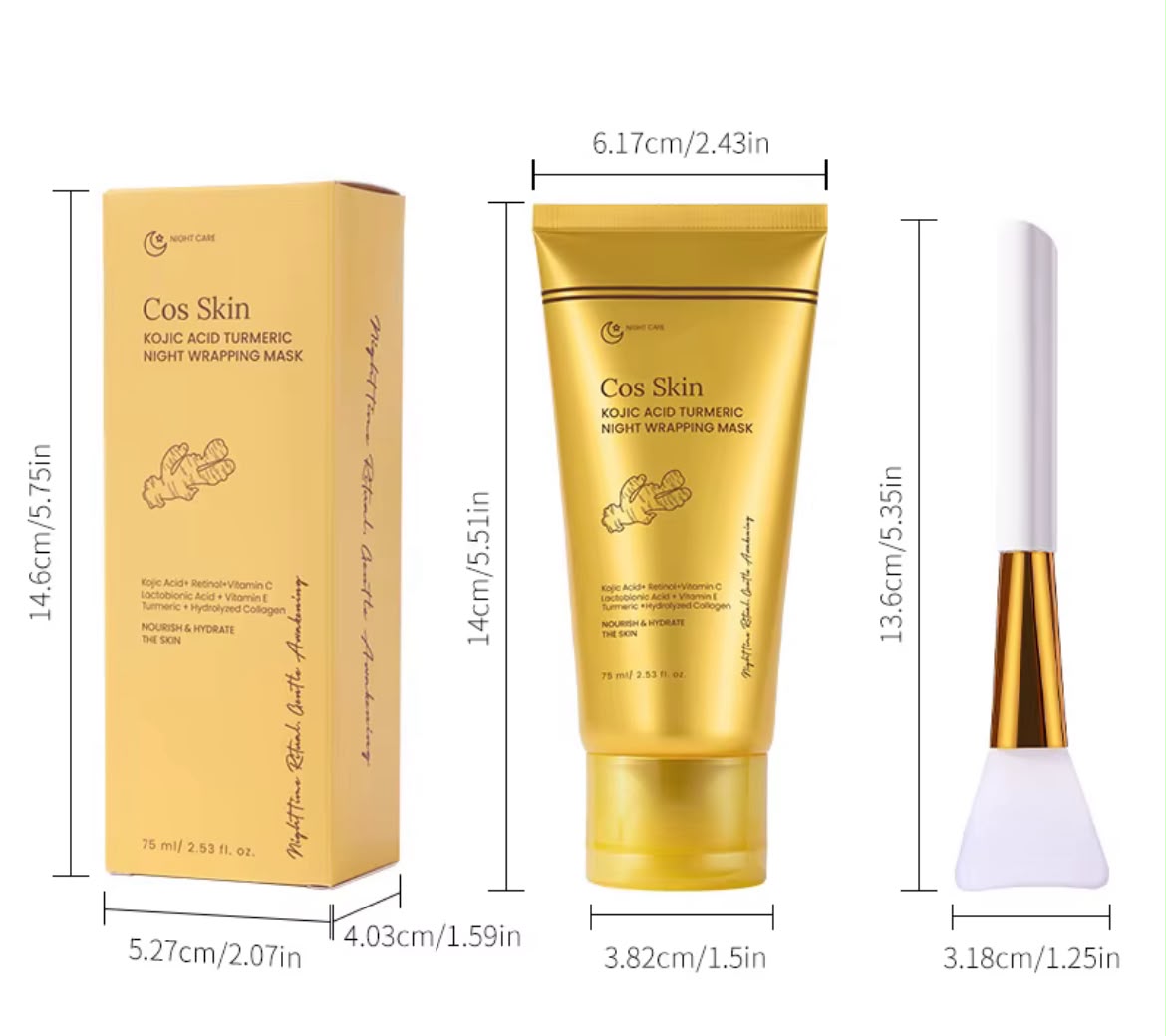 Masque de Nuit Éclat au Curcuma & Acide Kojique – Peau Lumineuse au Réveil ✨