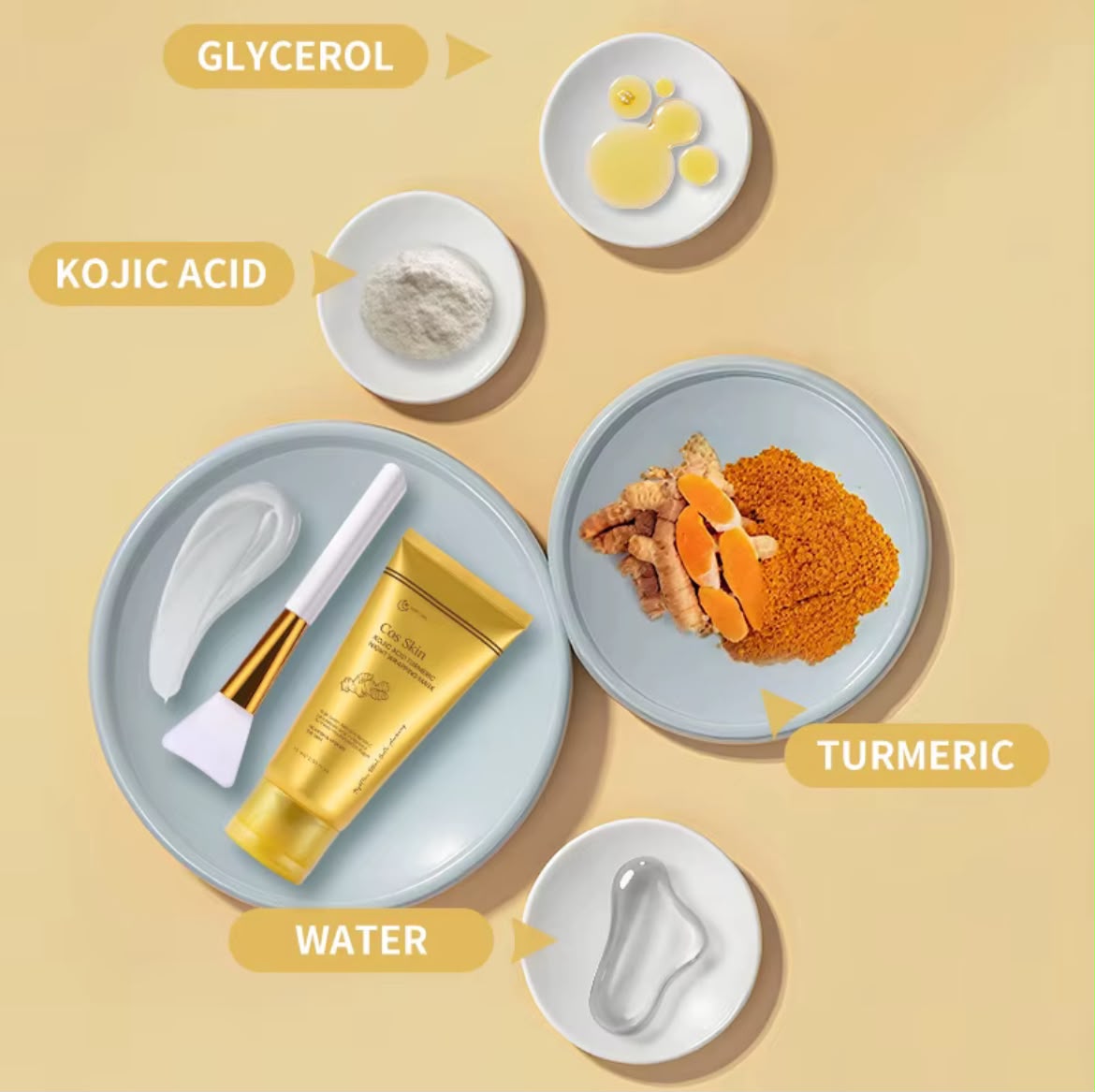Masque de Nuit Éclat au Curcuma & Acide Kojique – Peau Lumineuse au Réveil ✨