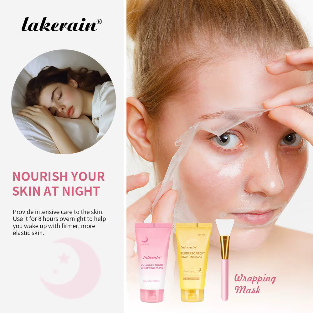 Pack Glow Overnight™ – Duo Masques de Nuit Collagène & Curcuma | Skinora